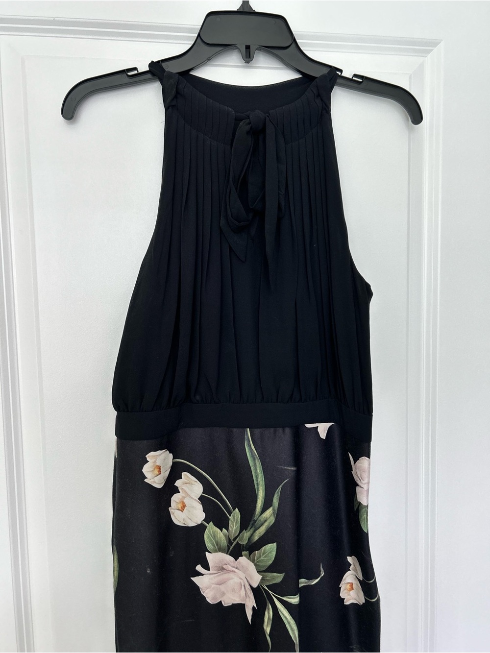 Ted Baker Black Midi Dress with Pink & Green Floral Skirt